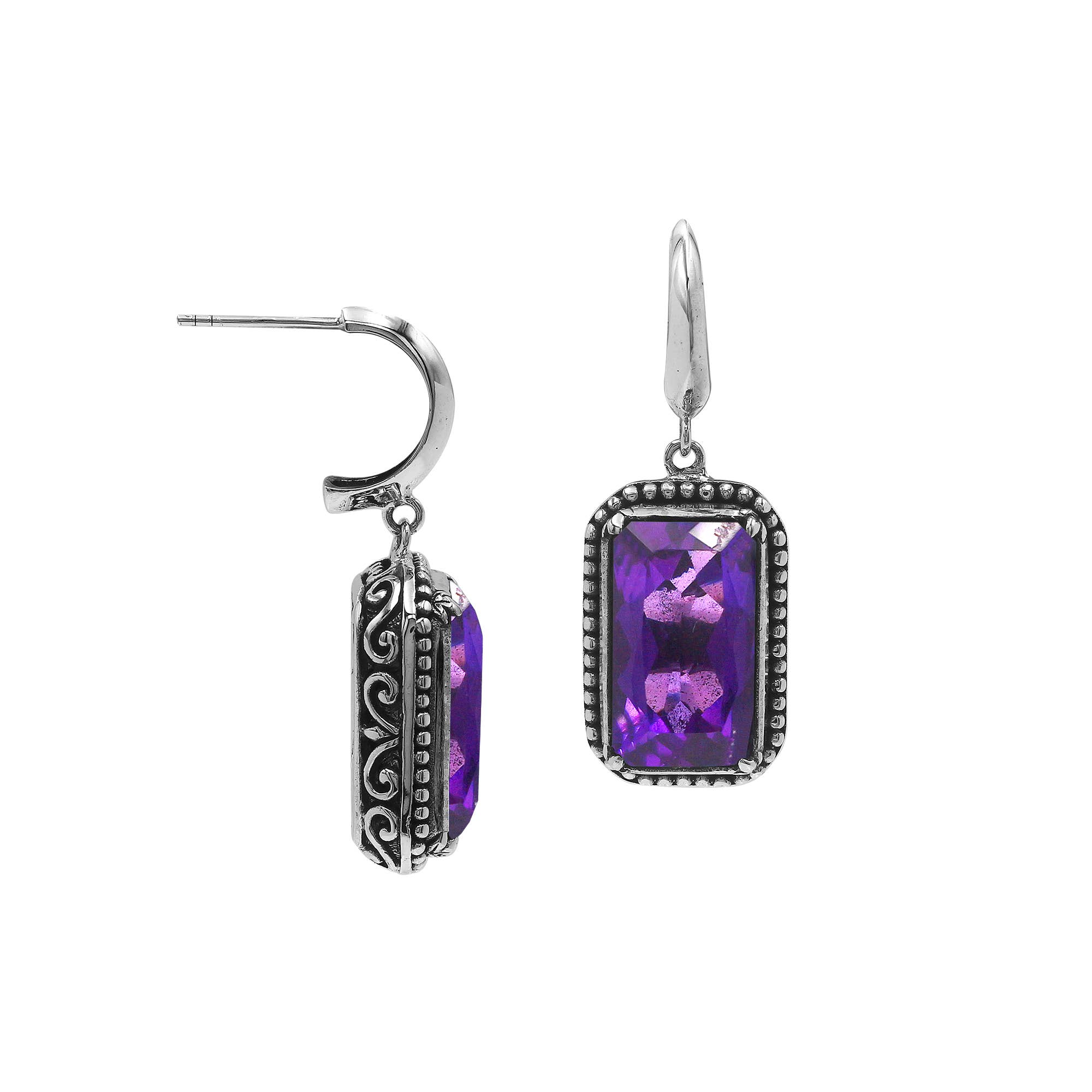 Filigree Amethyst Earrings in Sterling Silver | LVE811-AM | Valina Fine  Jewelry